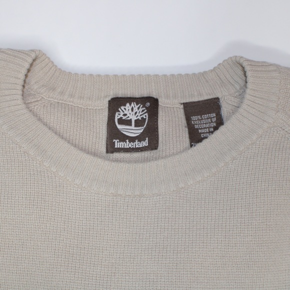 Timberland Light Gray Knit Grandpa Sweater 2XL - Picture 4 of 11
